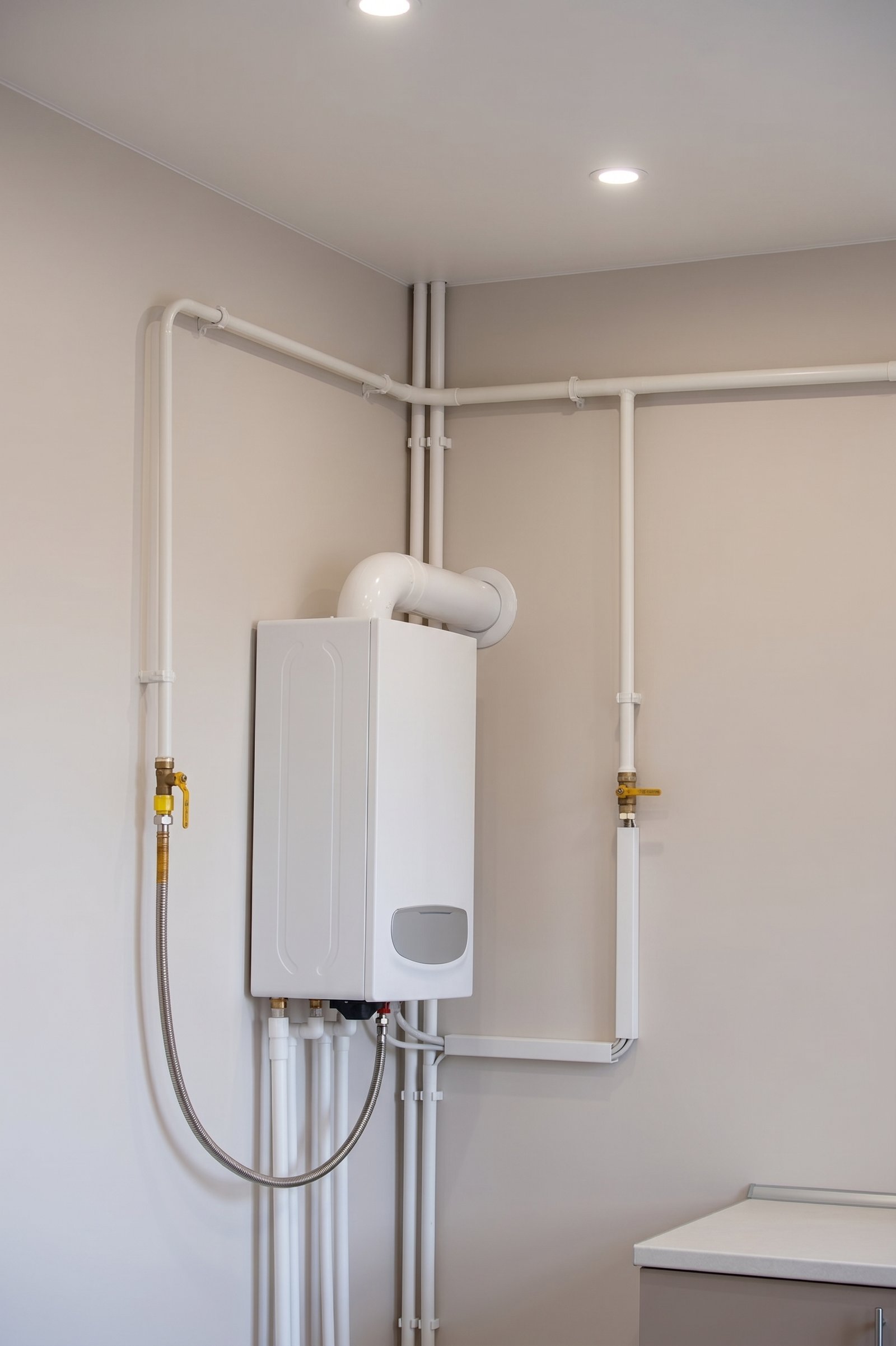 Water-heating equipment after replacement work